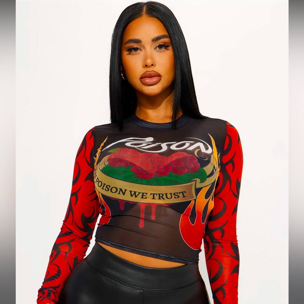 Fashion Nova Poison Mesh Top